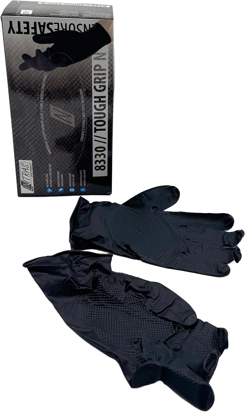 Gants à Usage Unique - Touch Grip - Noir 8330 NITRAS