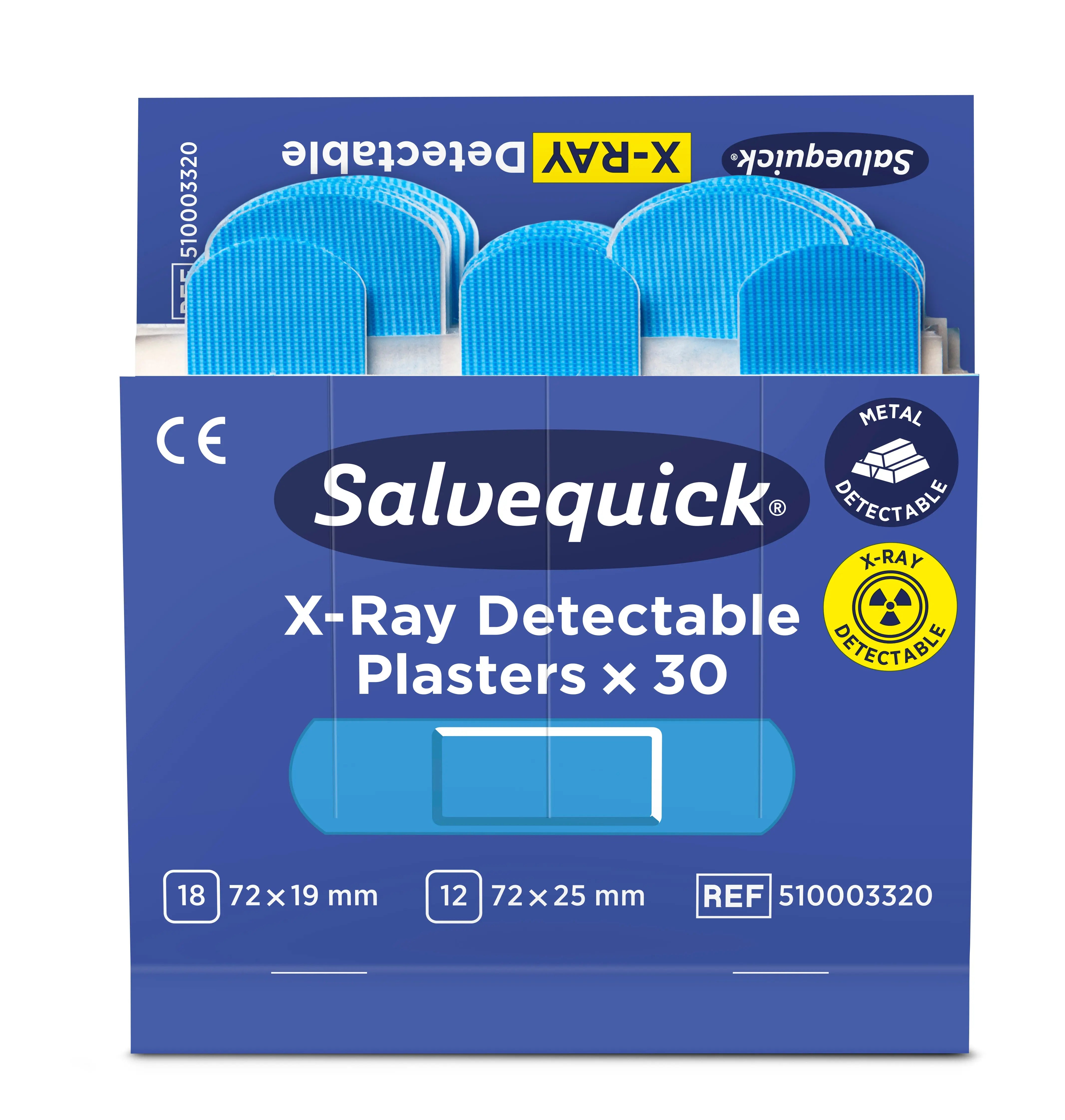Cederroth - Pansements bleus détéctables aux Rayons-X, 30 pcs/recharge BGCOMAGENCY
