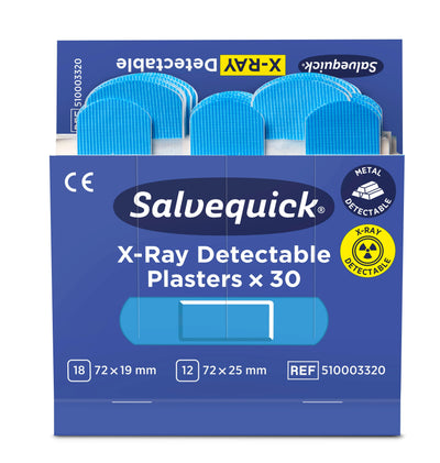 Cederroth - Pansements bleus détectables aux rayons X, 30 pcs/recharge
