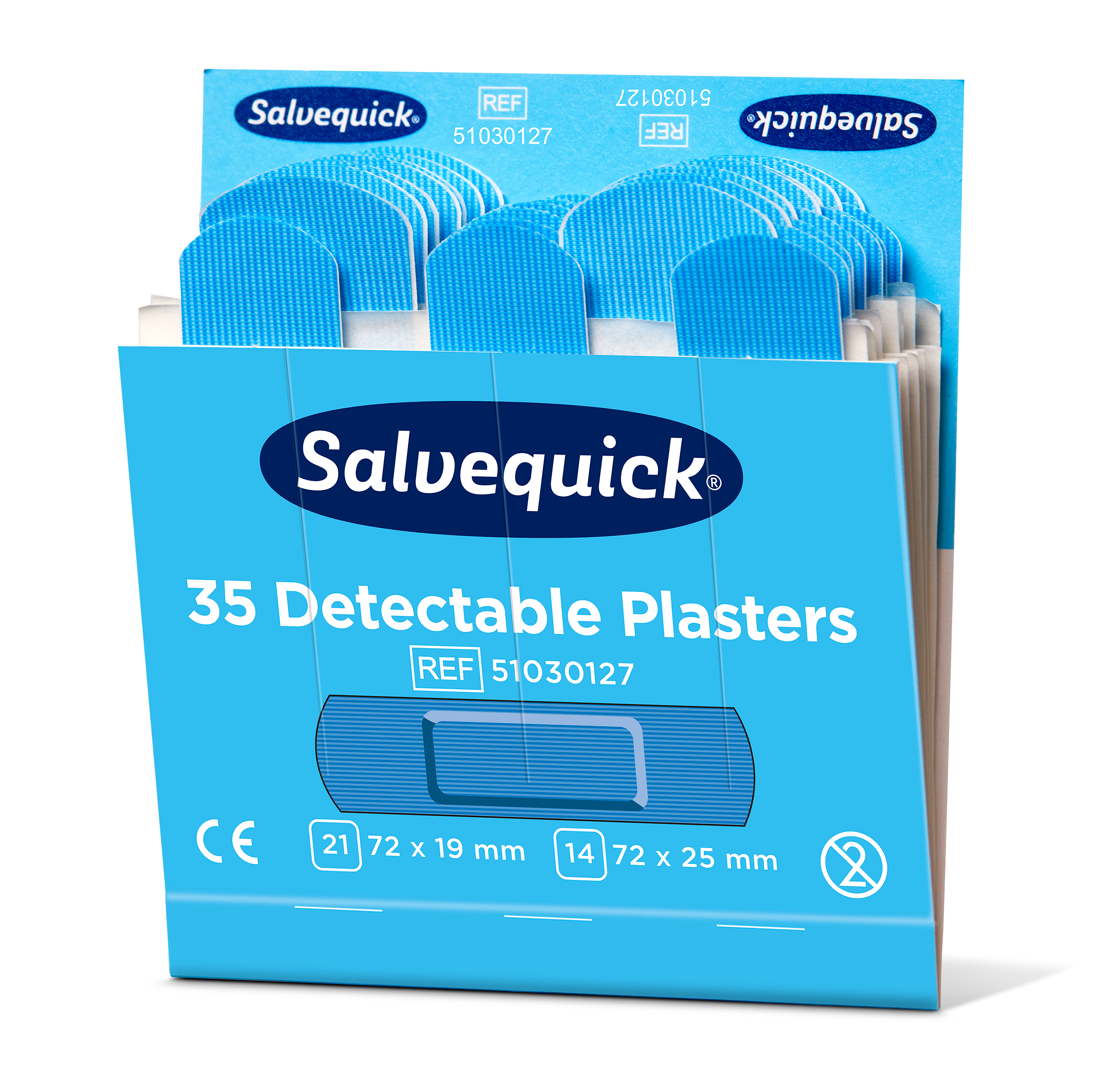 Cederroth - Pansements détéctables Bleus, 35 pcs/recharge