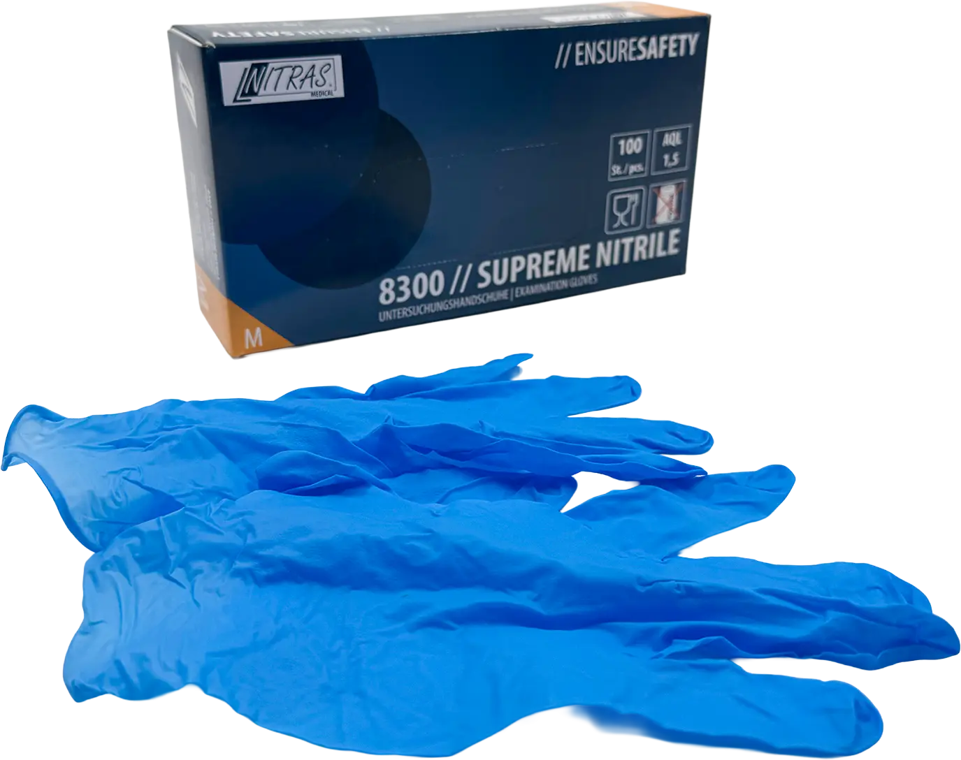 Gants à Usage Unique - Supreme Nitrile - Bleu 8300 NITRAS