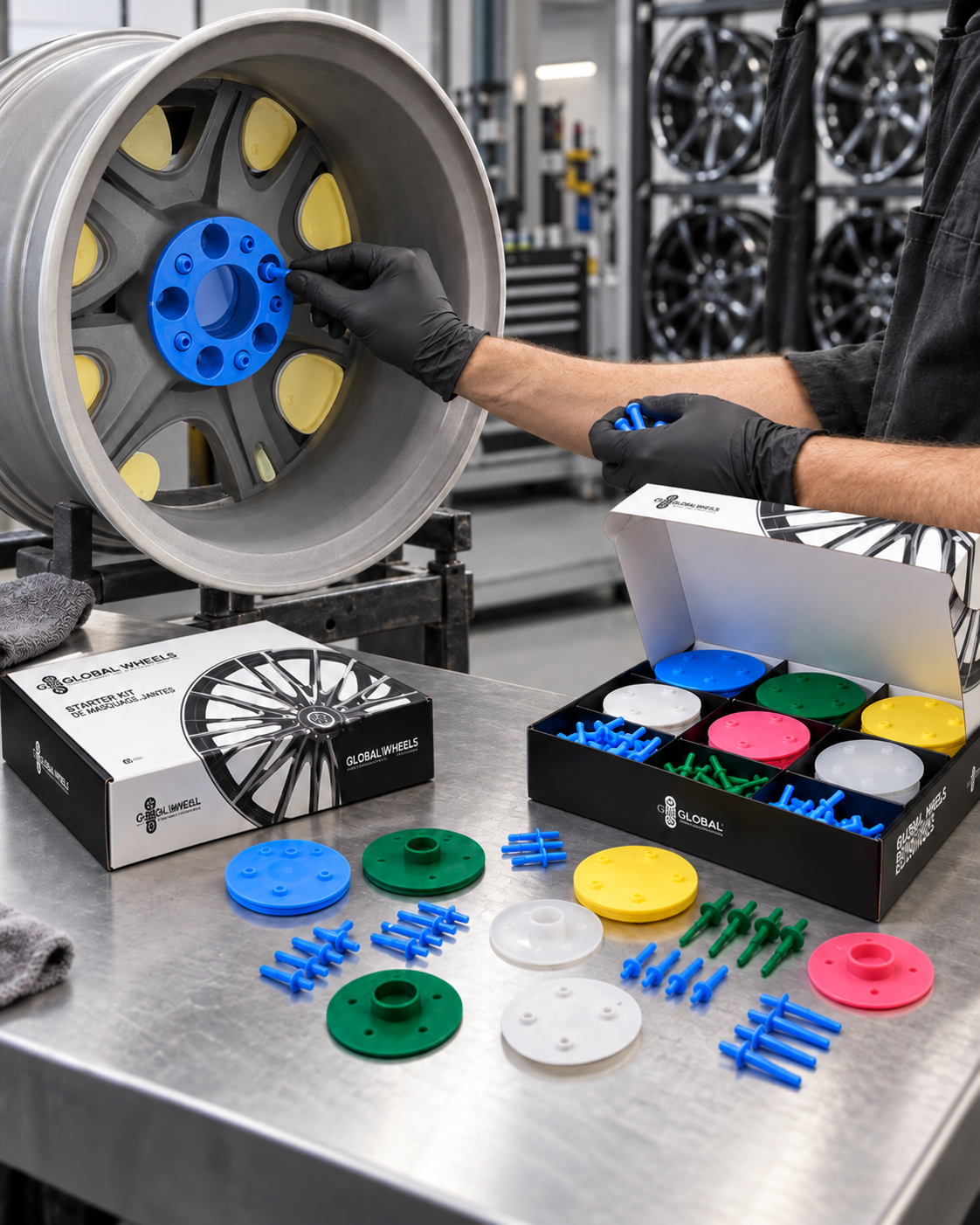 Global Wheels – STARTER Kit de masquage jantes (pack complet, toutes tailles) BGCOMAGENCY