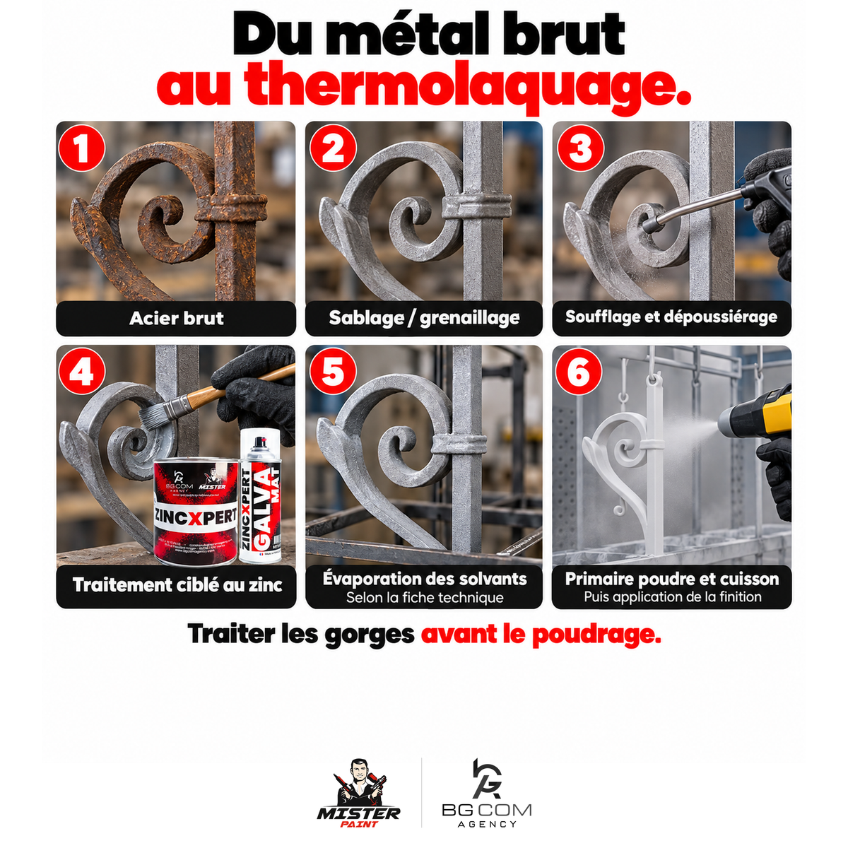 ZincXpert gris 86 % zinc, étapes d'utilisation