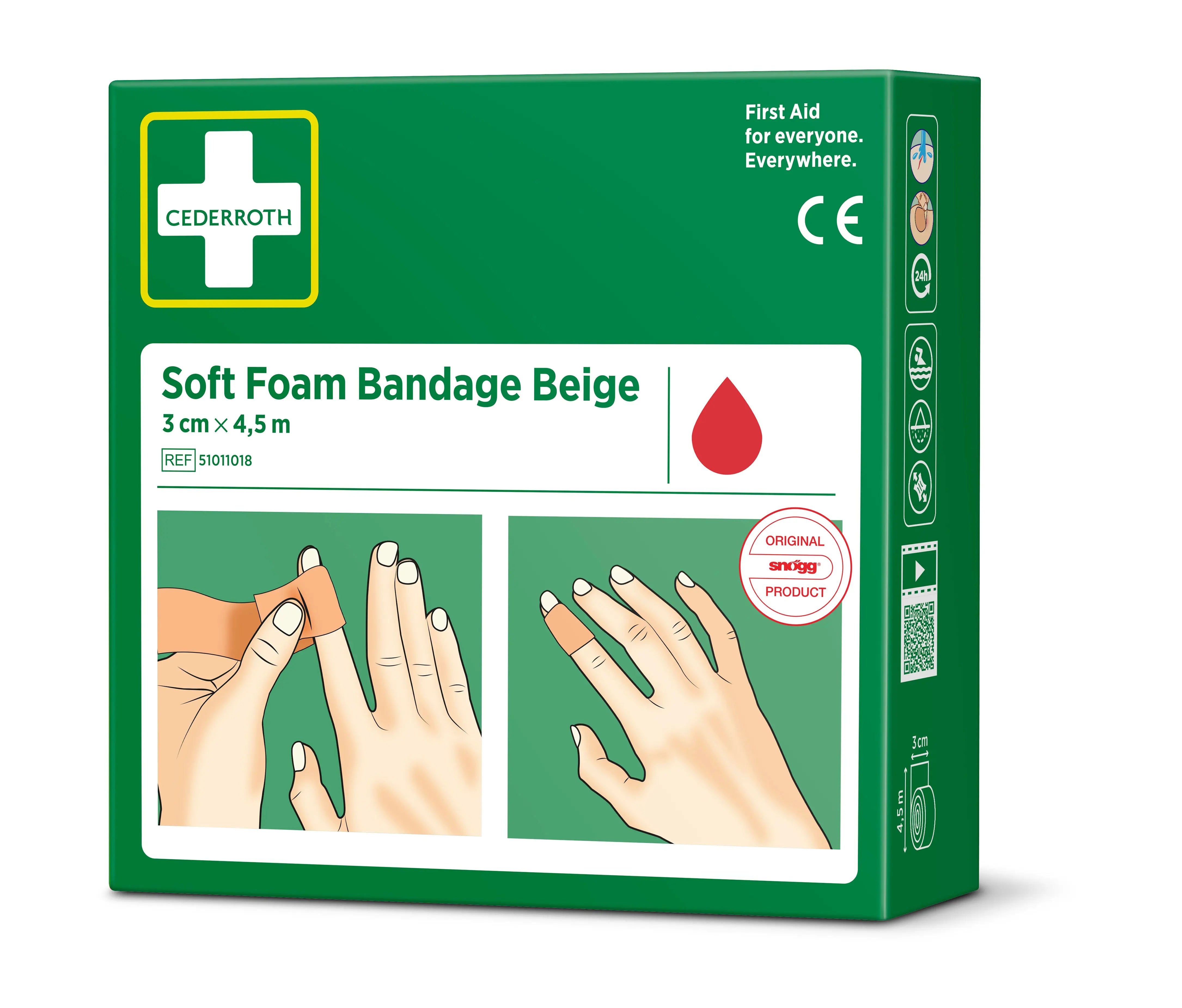 pansement adhésif beige en mousse douce 3 cm x 4,5 m pour premiers secours