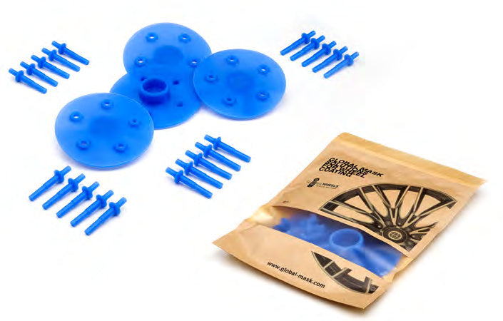 Kit Global Wheels SAPPHIRE — disques bleus, bouchons bleus