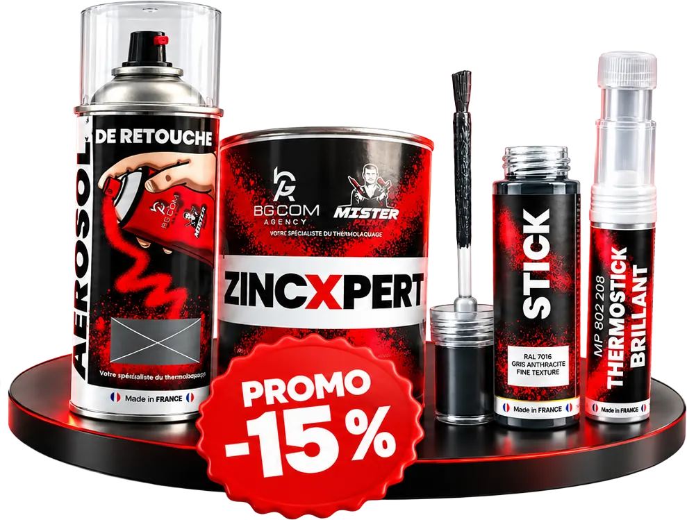 Aérosol de retouche, ZincXpert, stick et Thermostick Mister Paint en promotion ce mois-ci