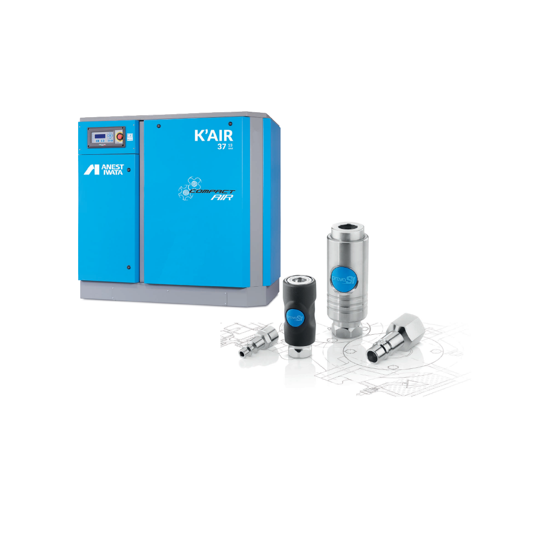 Compresseur d'air K'AIR avec accessoires métalliques pour applications industrielles
