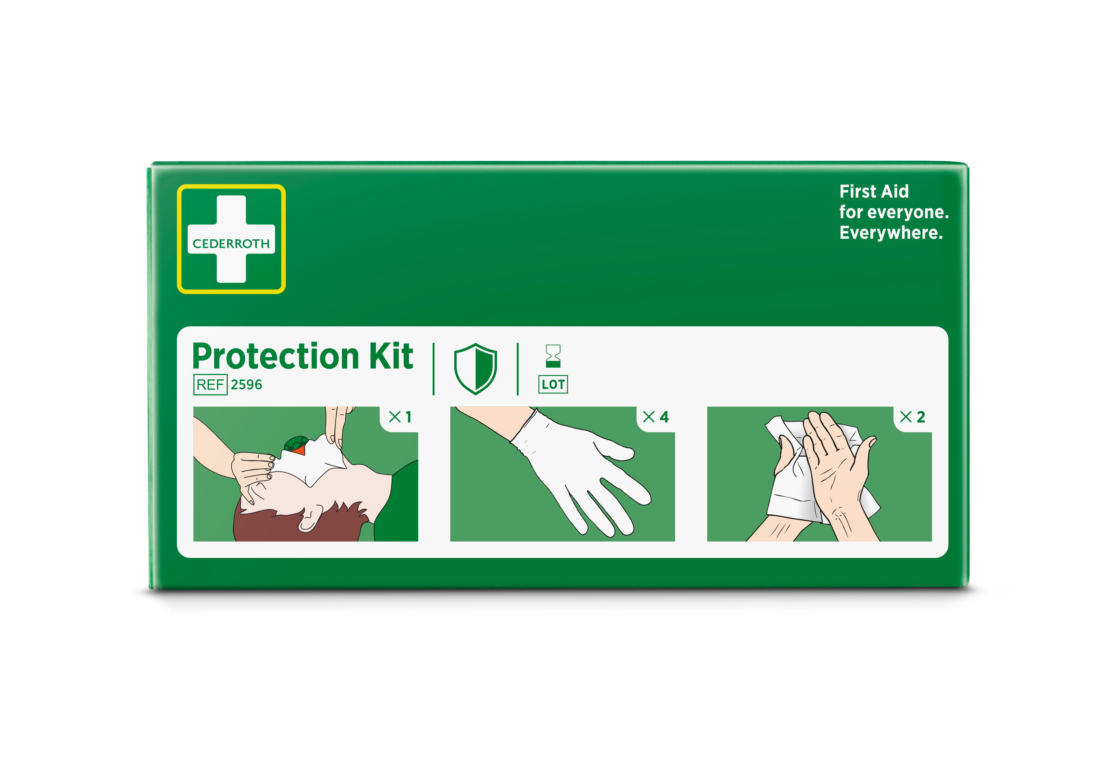 Cederroth - Kit de protection (gants, lingettes nettoyantes, masque bouche à bouche)