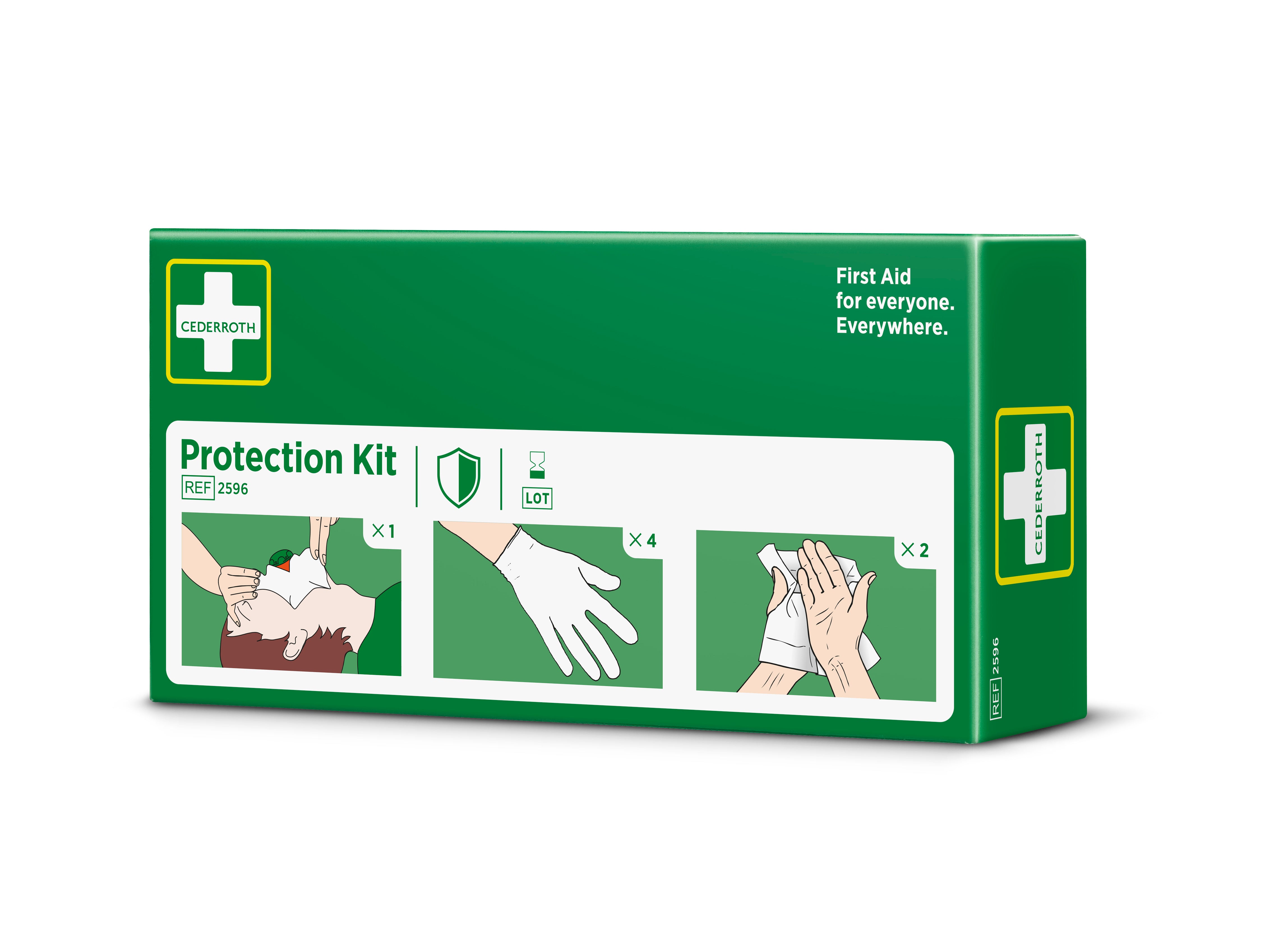 Cederroth - Kit de protection (gants, lingettes nettoyantes, masque bouche à bouche)