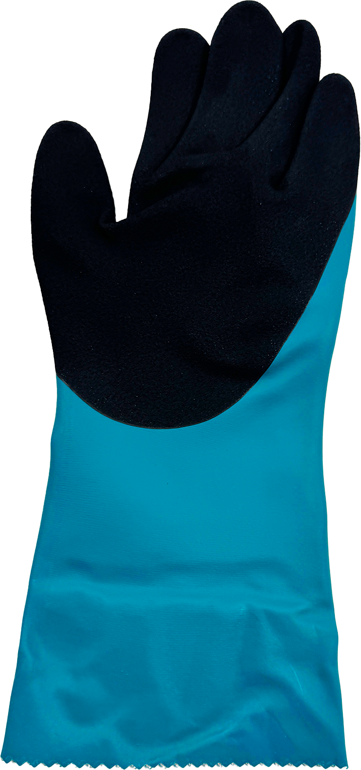 Gants protection chimique - Green Barrier Grip - Bleu 3455 NITRAS
