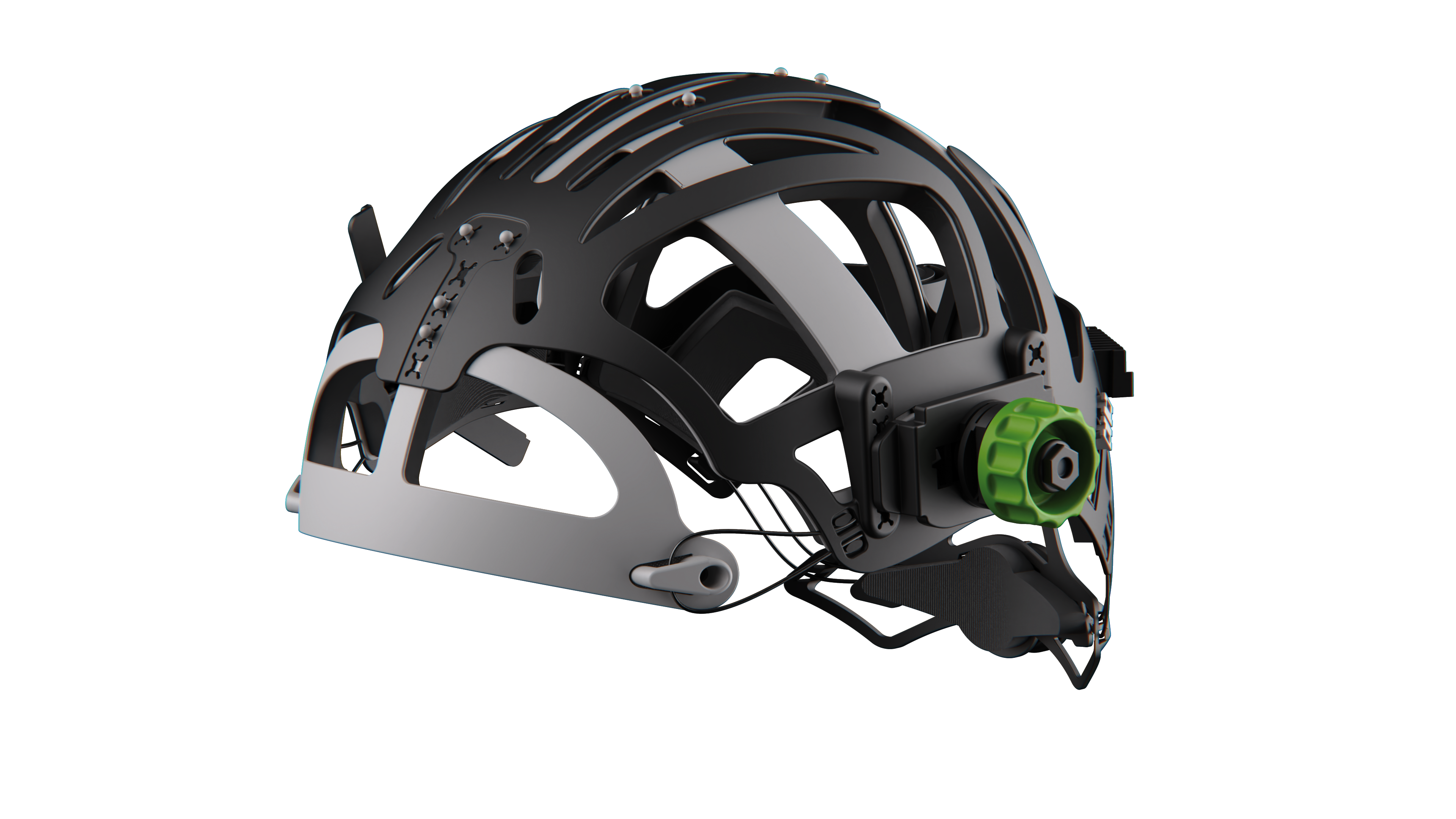 OPTREL – Harnais de tête IsoFit® (noir, boutons vert) - pour la série panoramaxx/sphère/liteflip et Y