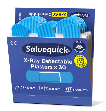 Cederroth - Pansements bleus détéctables aux Rayons-X, 30 pcs/recharge