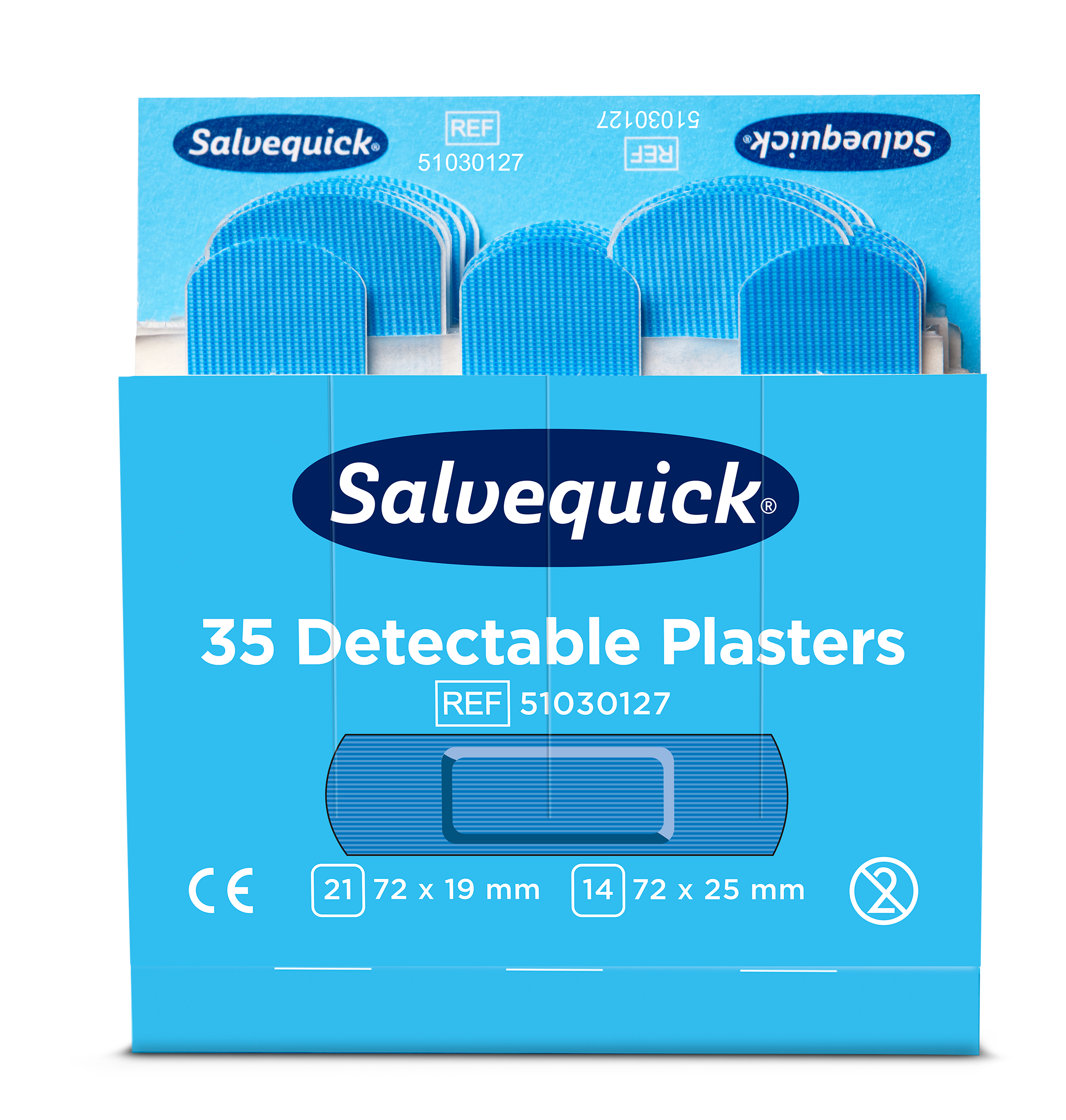 Cederroth - Pansements détéctables Bleus, 35 pcs/recharge