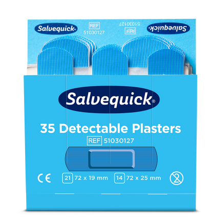 Cederroth - Pansements détéctables Bleus, 35 pcs/recharge