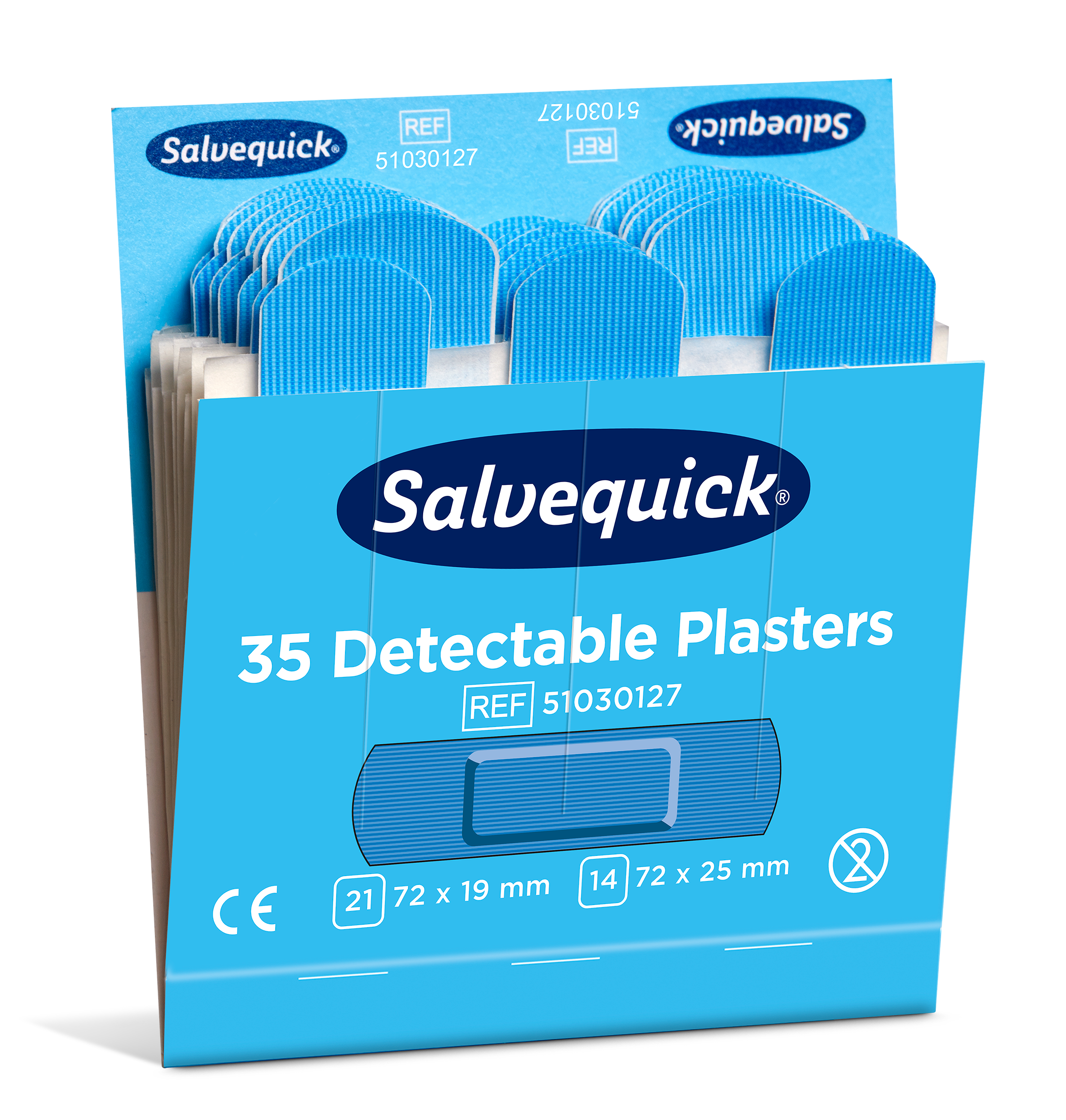 Cederroth - Pansements détéctables Bleus, 35 pcs/recharge