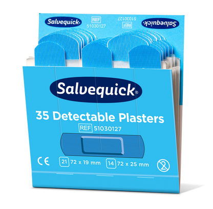 Cederroth - Pansements détéctables Bleus, 35 pcs/recharge
