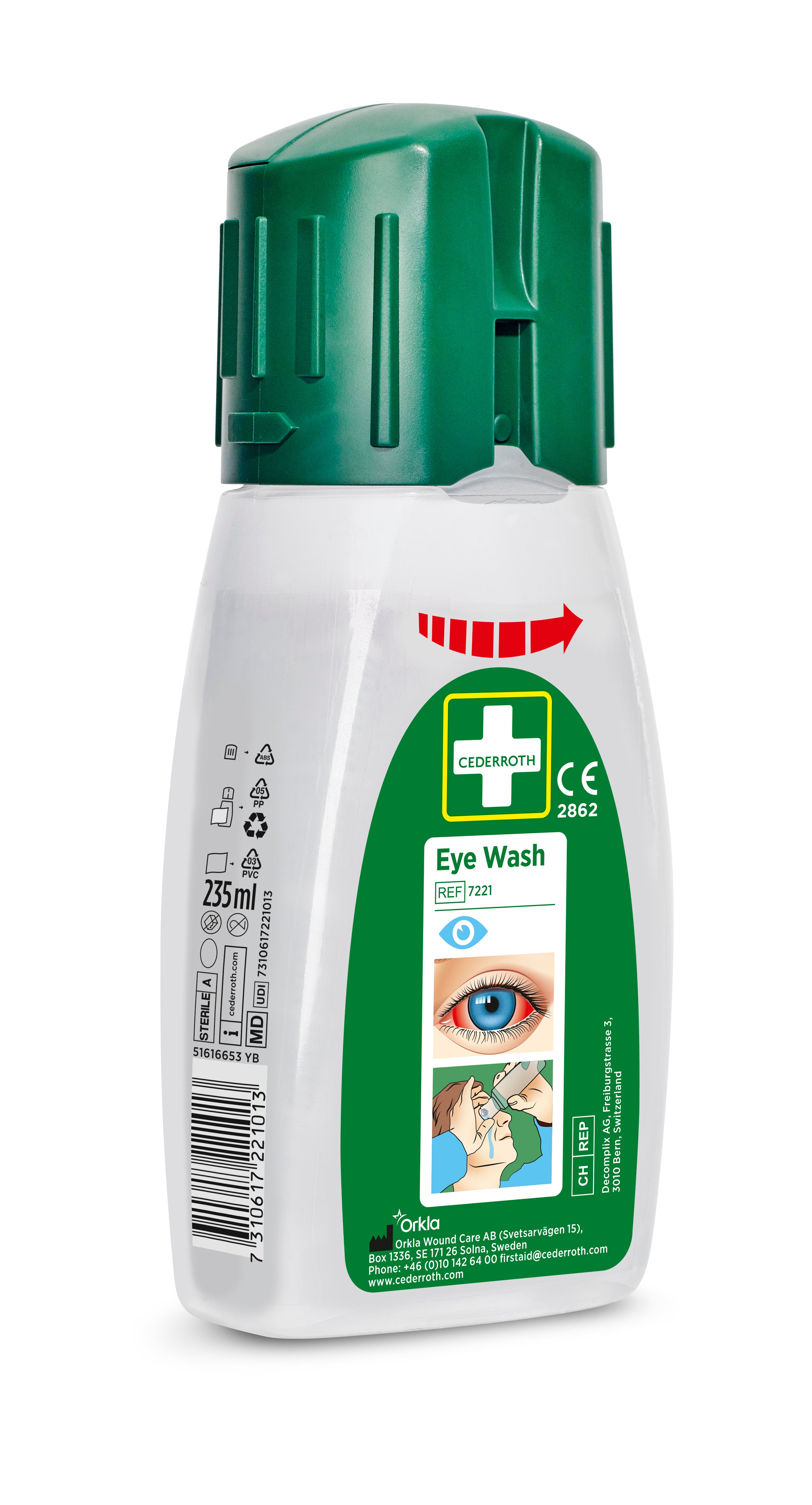 Cederroth - Douche oculaire Cederroth petit modèle 235 ml