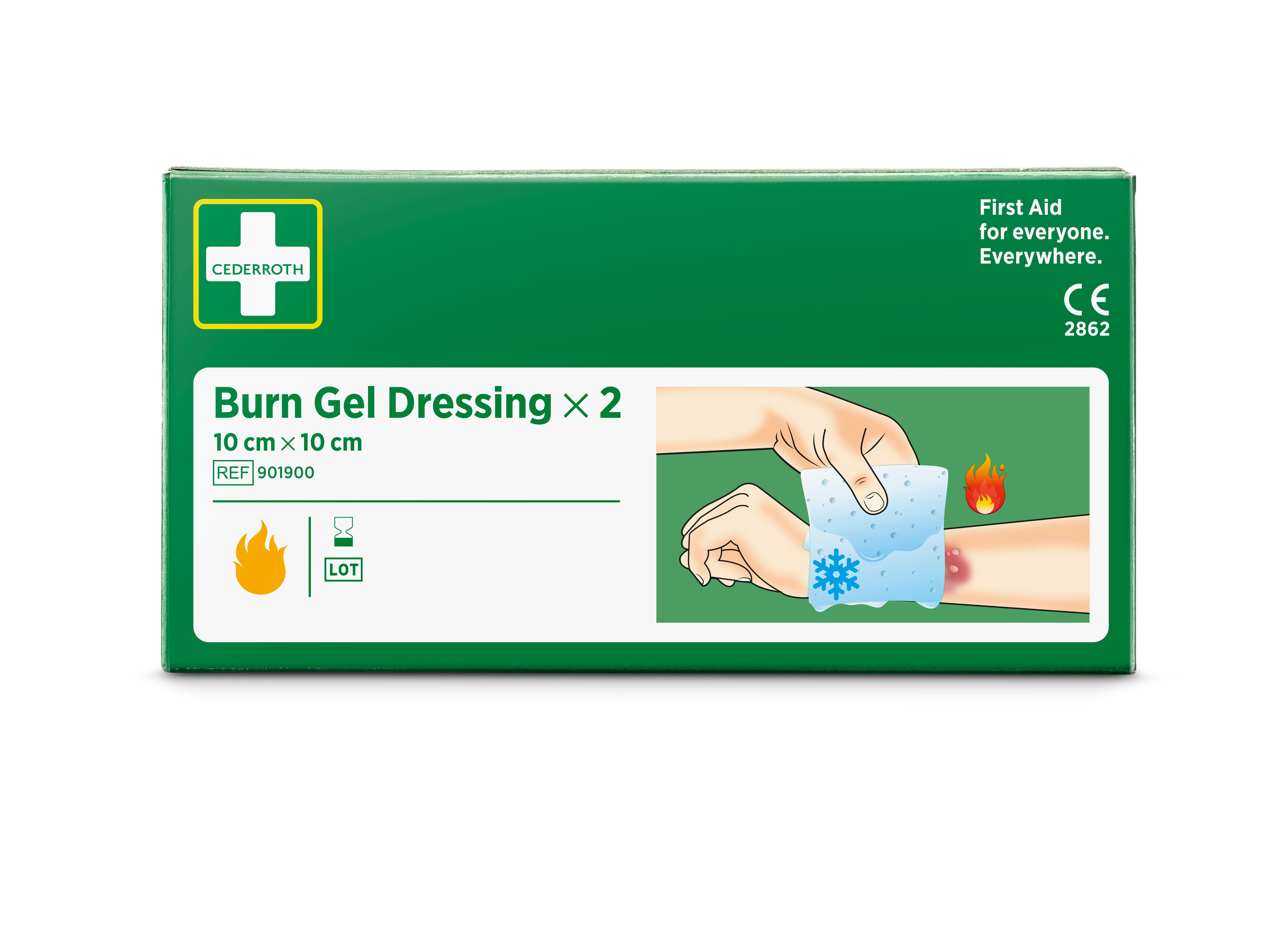 Cederroth - Compresses pour brûlures 10x10 cm, lot de 2