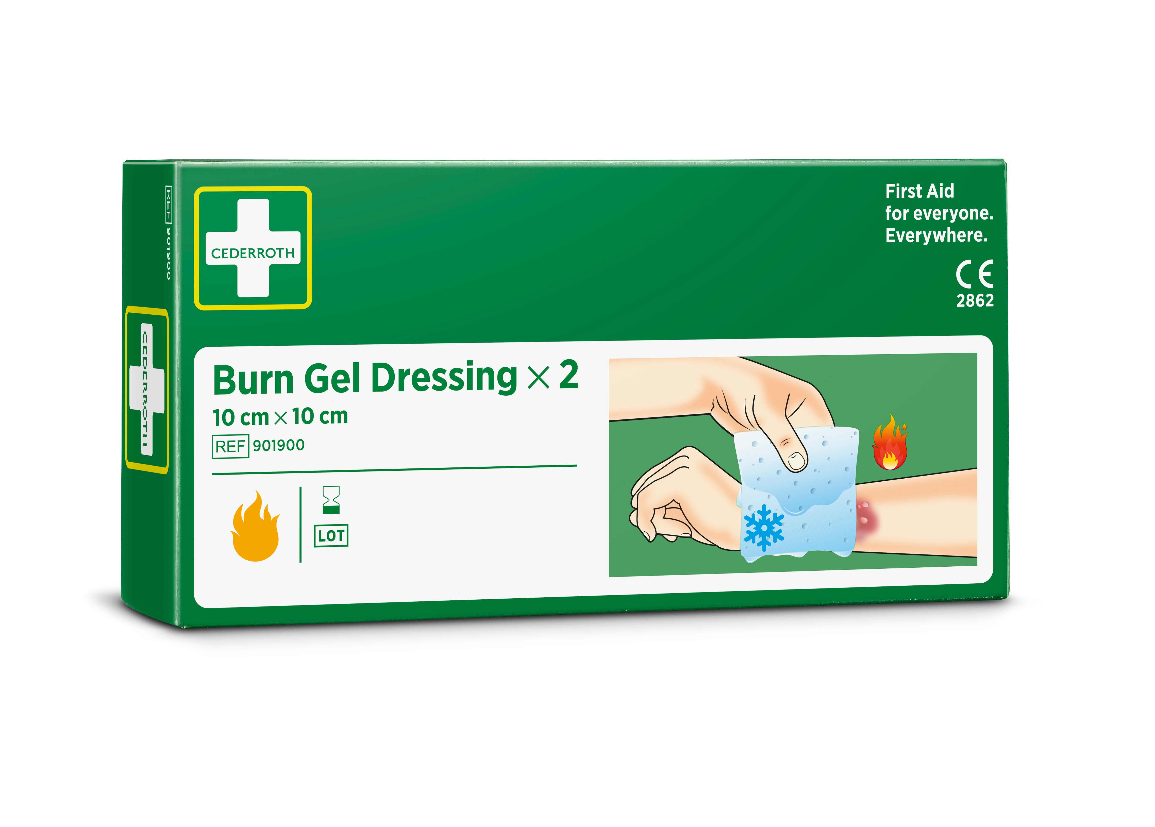 Cederroth - Compresses pour brûlures 10x10 cm, lot de 2