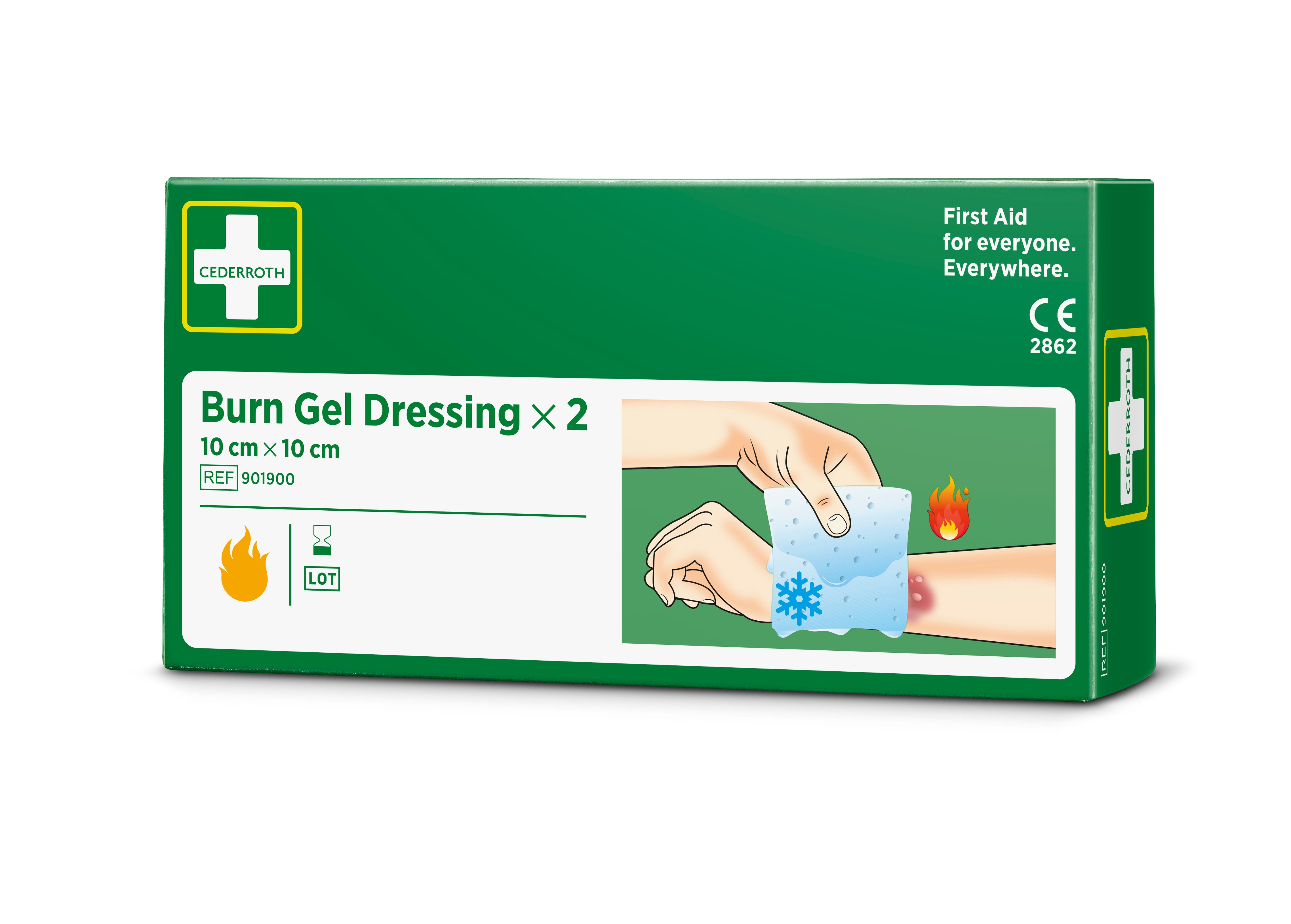 Cederroth - Compresses pour brûlures 10x10 cm, lot de 2