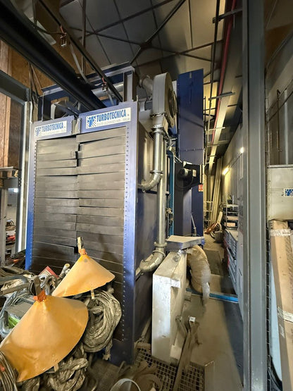 Grenailleuse automatique à charge suspendue traversante avec convoyeur aérien motorisé - Turbotecnica TC 10/20 8TR (2010)