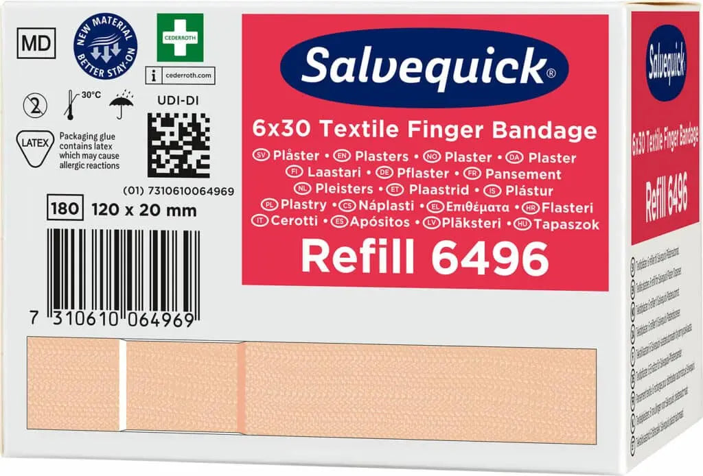 Cederroth - Pansements textiles extra longs, 120 x 20 mm, 30 pcs/recharge BGCOMAGENCY