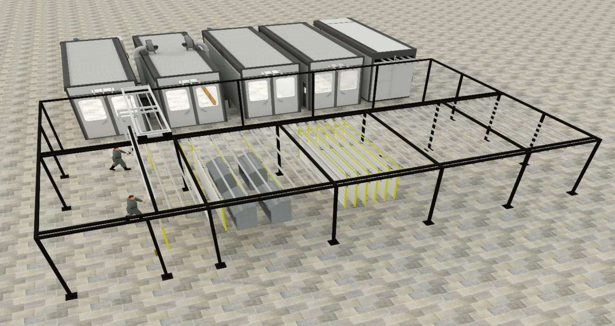 Chaîne de production complète - Sablage et thermolaquage - Occasion