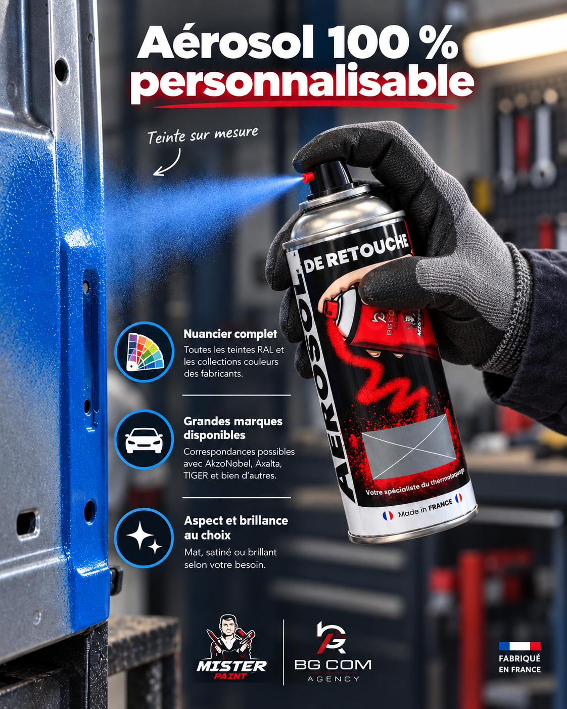 Bombe Aérosol Peinture De Retouche 400 ml | Mister Paint - BG COM AGENCY Mister Paint