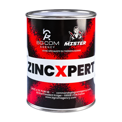 ZincXpert gris 86 % zinc, bidon de 1 kg, sur fond blanc