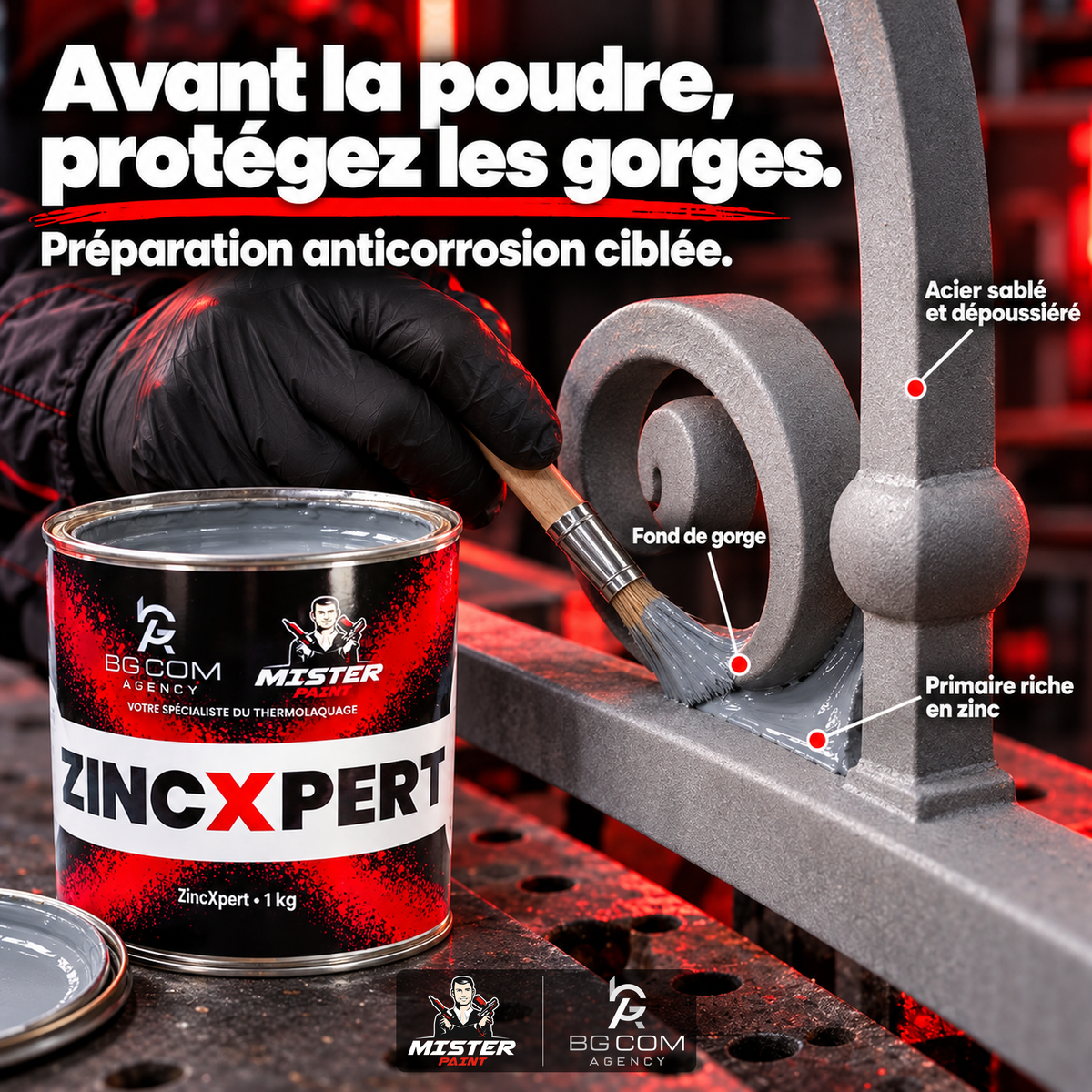 ZincXpert gris 86 % zinc, application