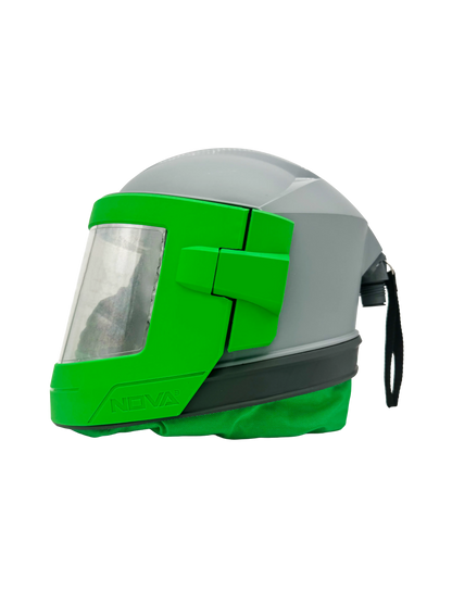 photo du casque de sablage GVS-RPB NOVA 3 avec cape en nylon et tupe air