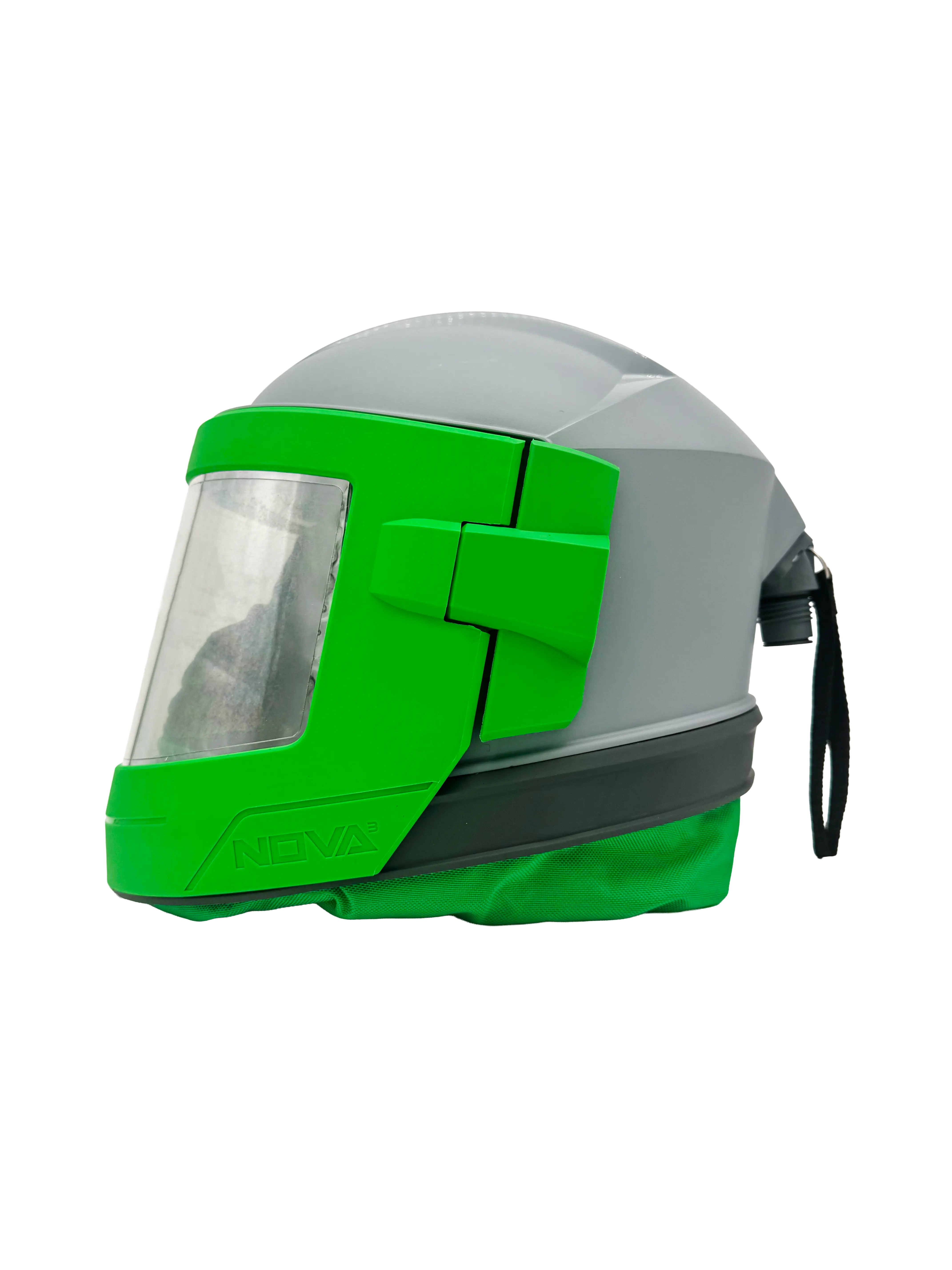 photo du casque de sablage GVS-RPB NOVA 3 avec cape en nylon et tupe air