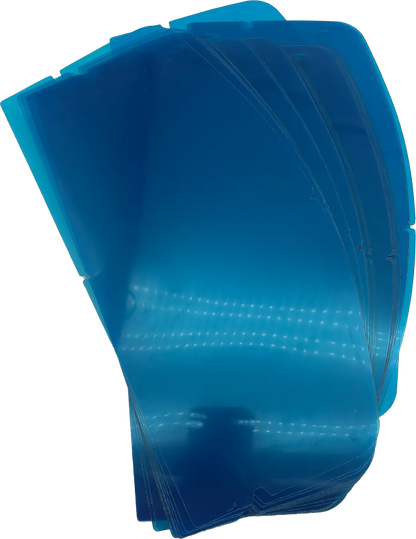 Photo d'un pack de 10 visières intérmédiaire bleu pour casque de sablage nova 3