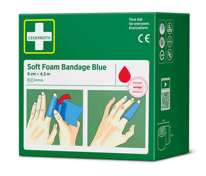 pansement absorbant bleu en mousse douce 6 cm x 4,5 m pour premiers secours