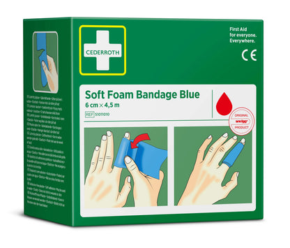 pansement absorbant bleu en mousse de 6 cm x 4,5 m pour premiers secours