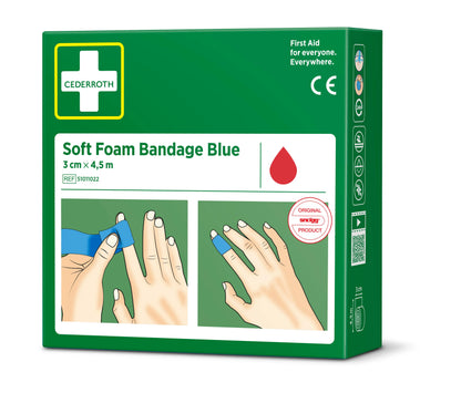 pansements en mousse bleue 3 cm x 4,5 m pour soins de premier secours