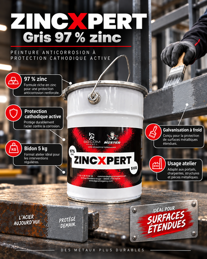 PI // ZincXpert – Gris 97 % Zinc en Bidon de 5 kg Mister Paint