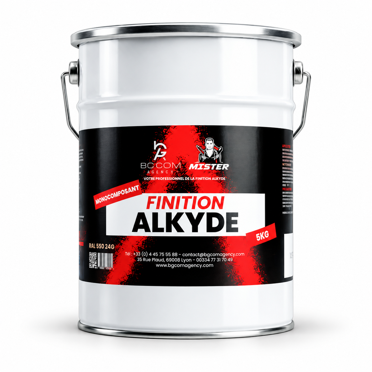 Finition alkyde mono-composant bidon 5 kg | BG COM AGENCY Mister Paint
