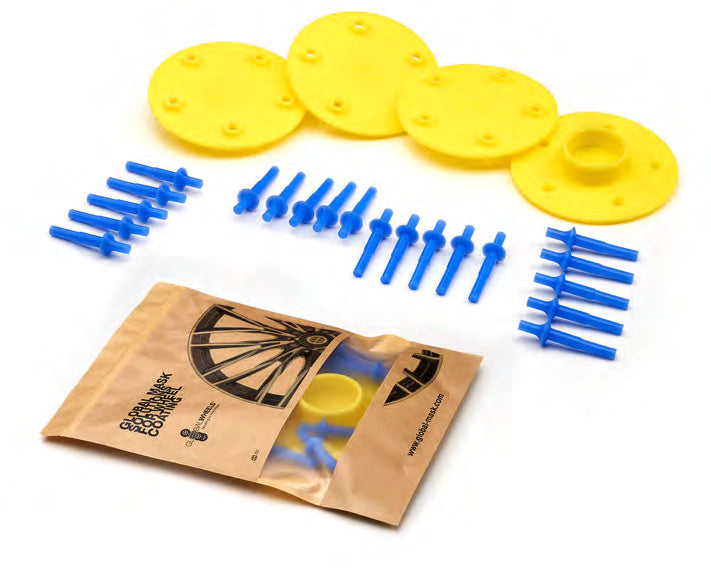 Kit Global Wheels GOLD — disques jaunes, bouchons bleus