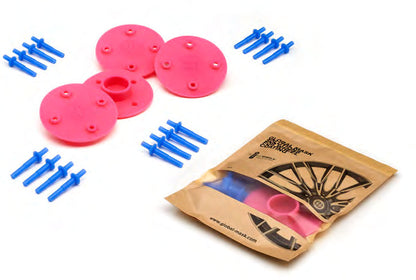 Kit Global Wheels RUBY — disques roses, bouchons bleus