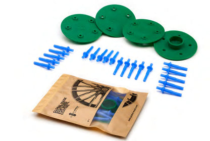 Kit Global Wheels TURQUOISE — disques verts, bouchons bleus