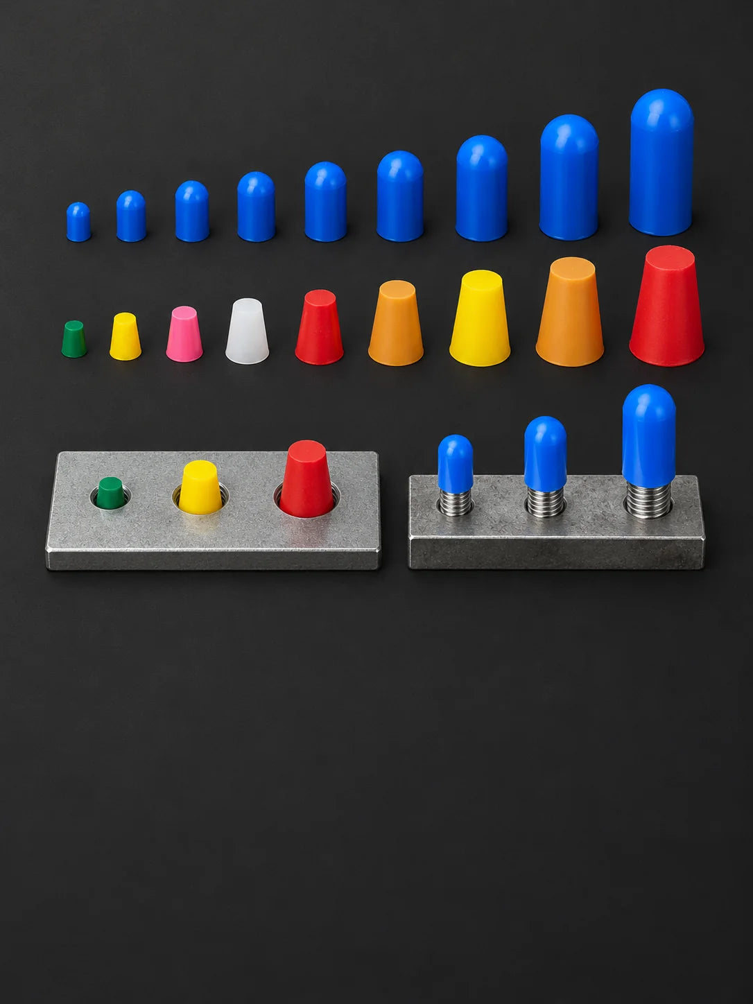 Bouchons coniques KS et capuchons KA en silicone, de M3 à M16